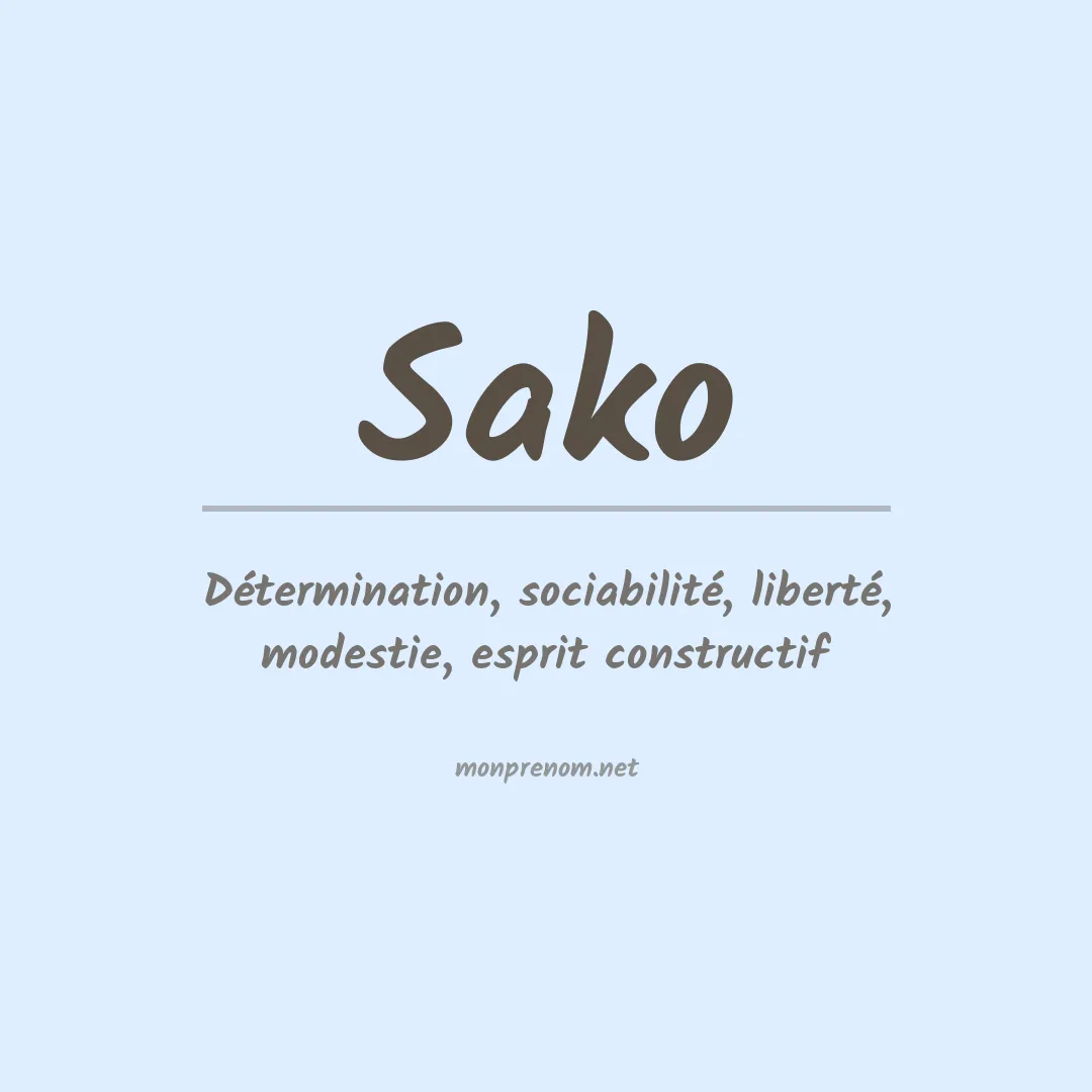 Signification du prénom Sako