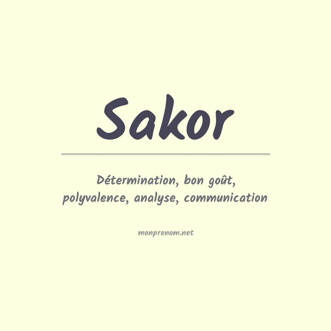 Prénom Sakor