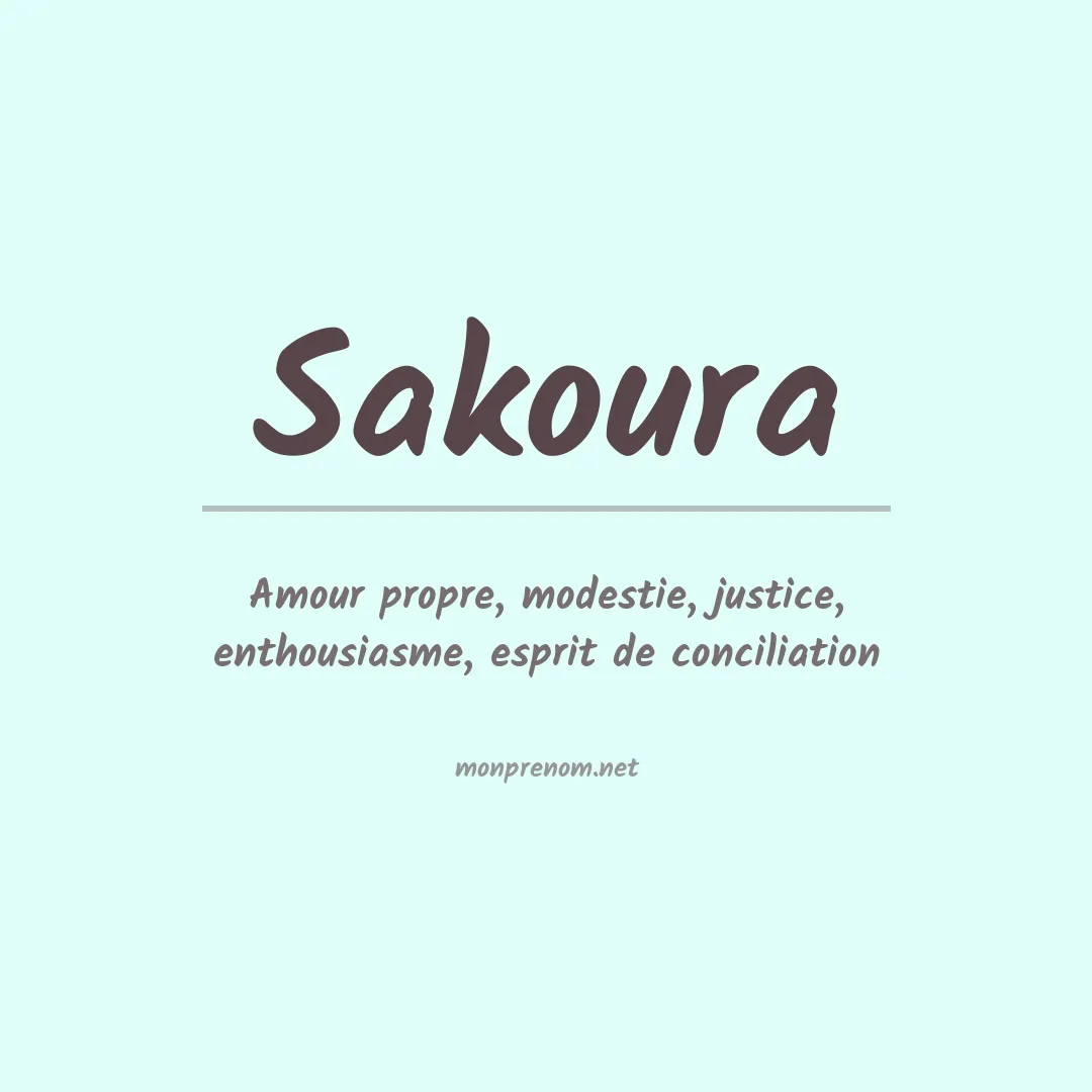 Signification du prénom Sakoura