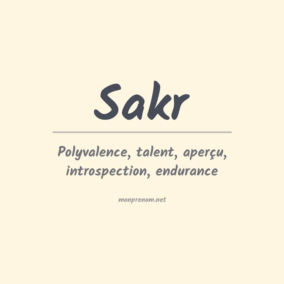 Signification du prénom Sakr