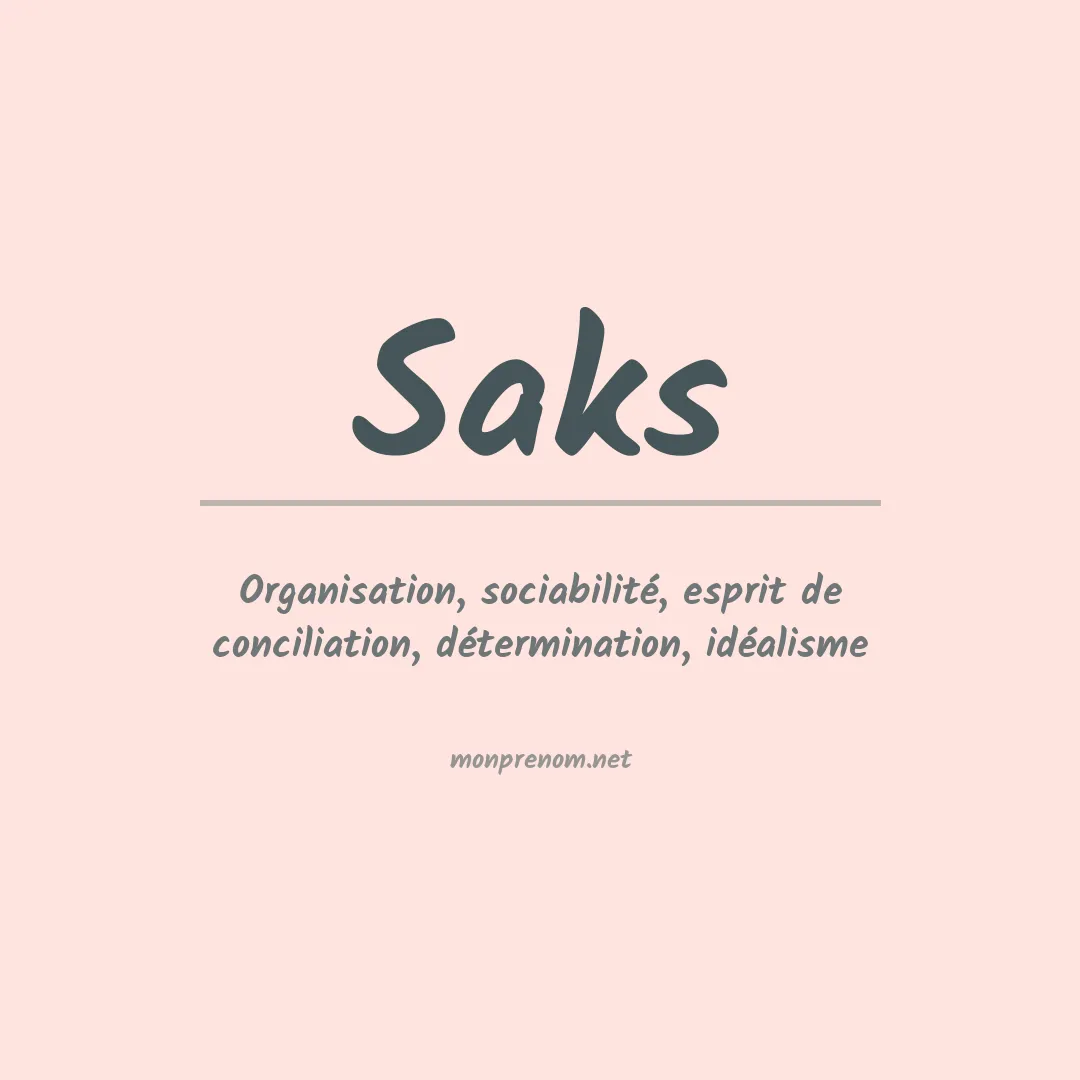 Prénom Saks