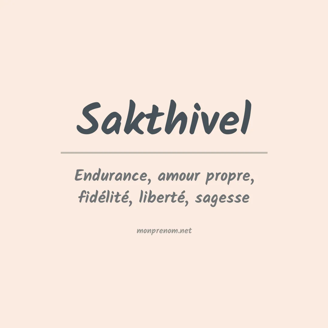 Prénom Sakthivel