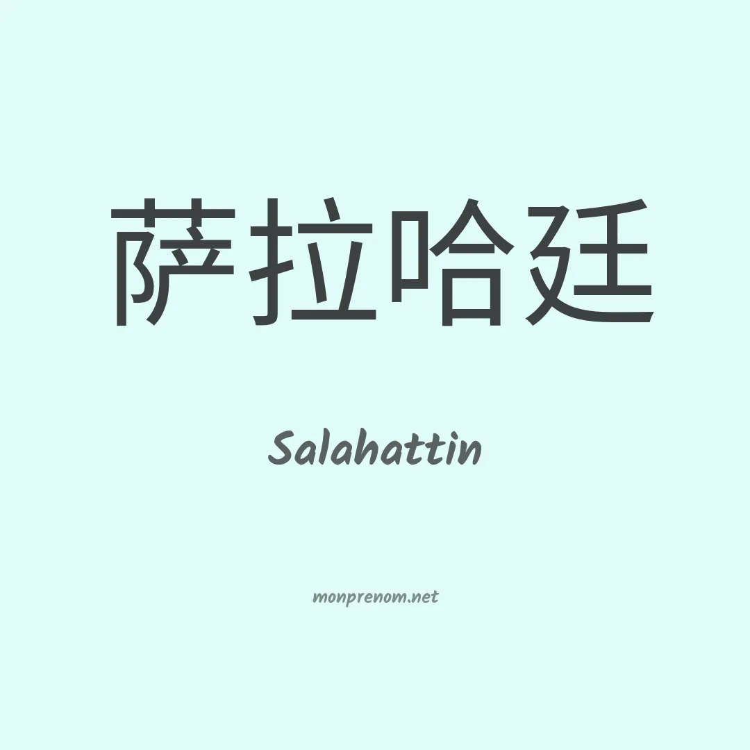 Salahattin en chinois