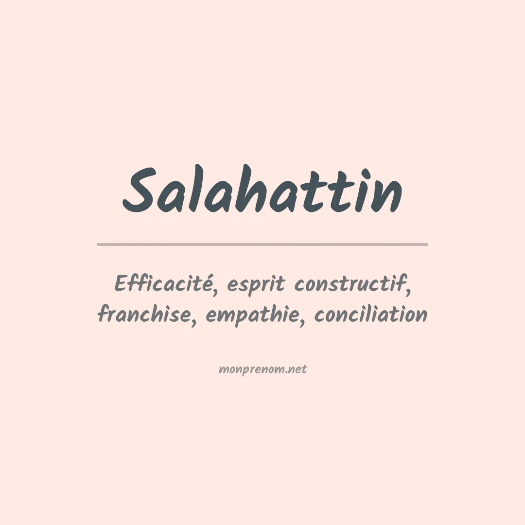 Signification du prénom Salahattin