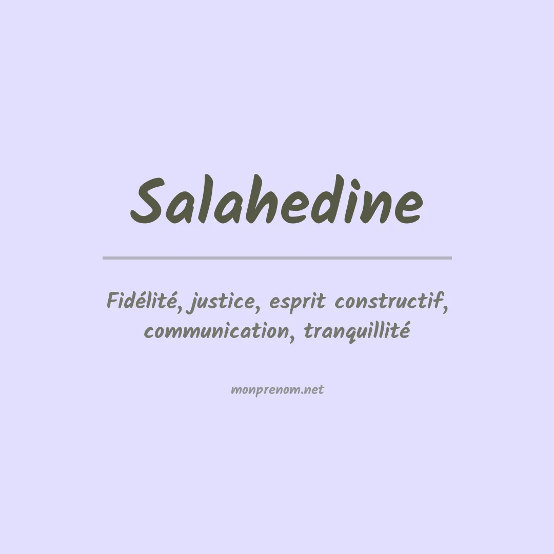 Signification du prénom Salahedine