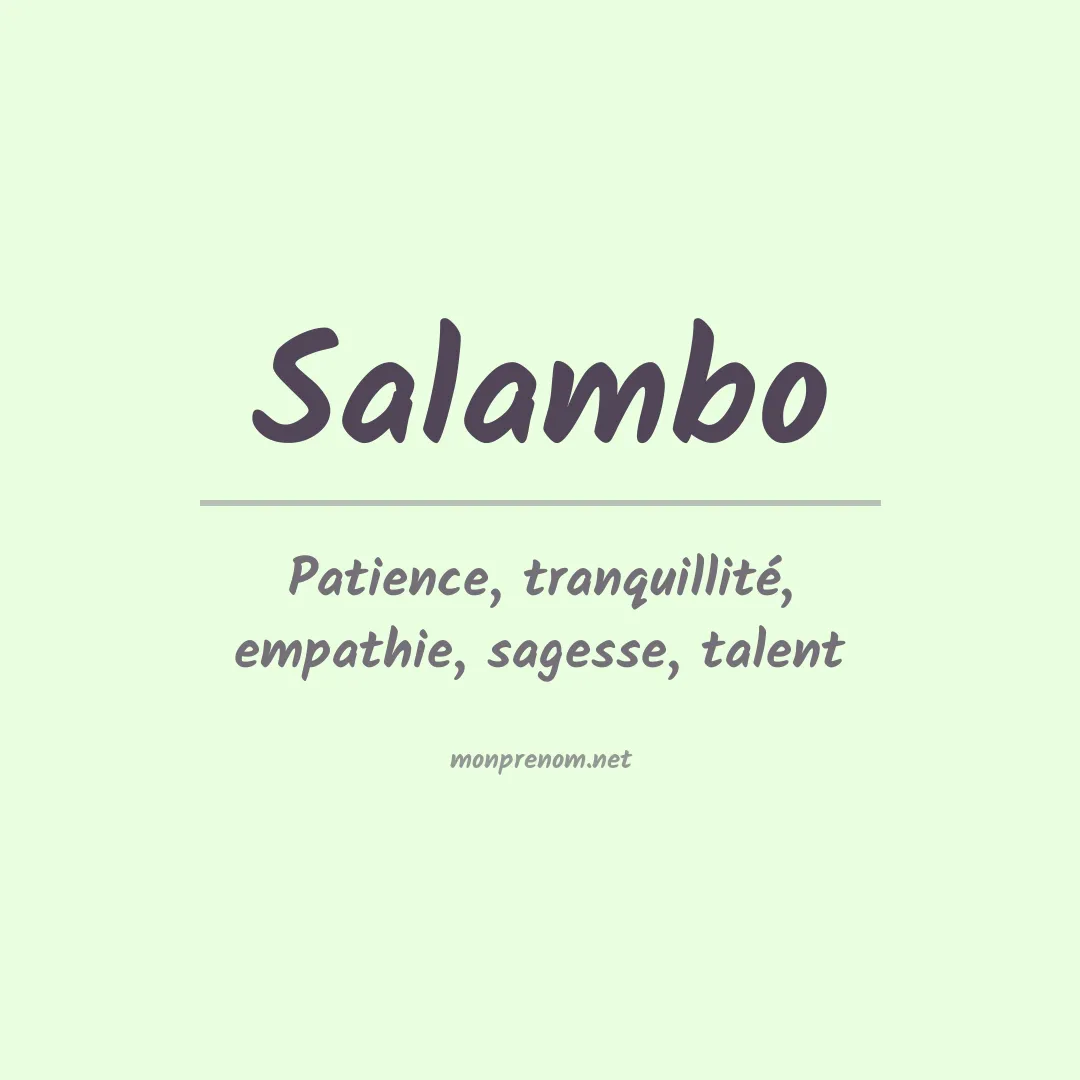 Signification du prénom Salambo