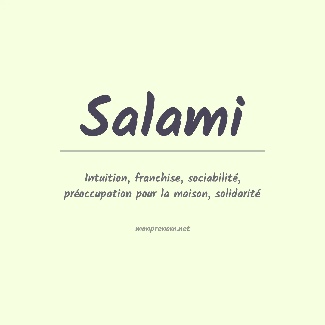 Signification du prénom Salami
