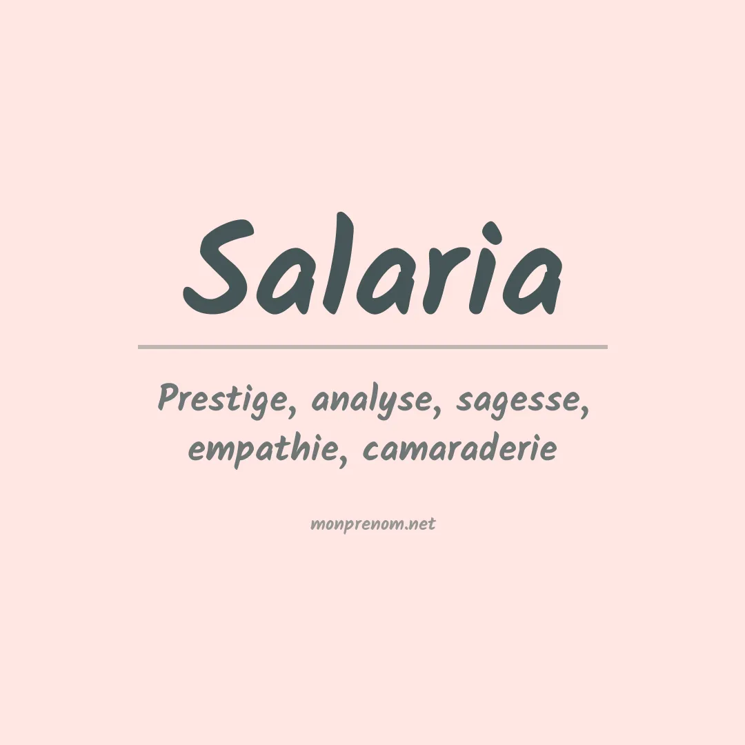 Signification du prénom Salaria