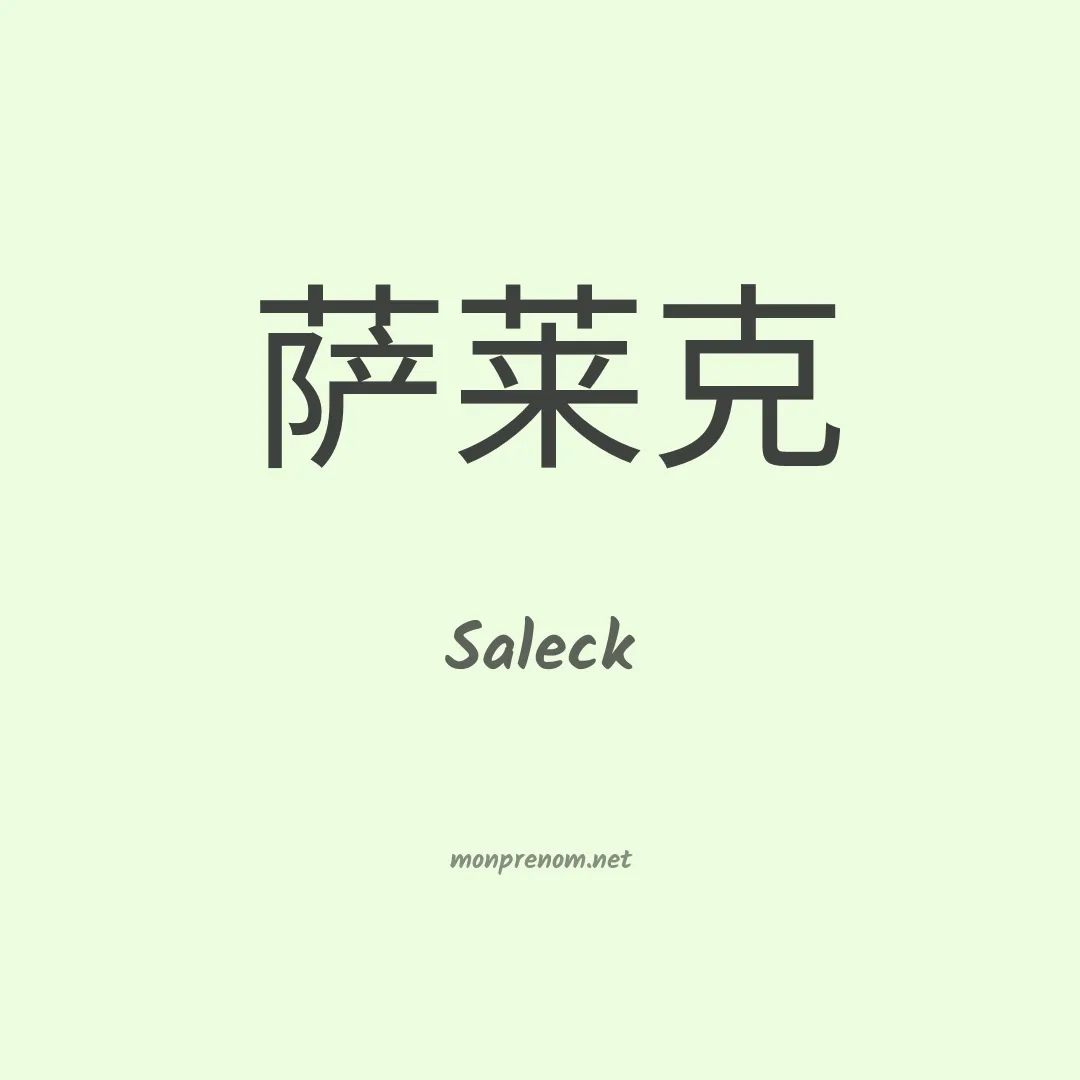 Saleck en chinois