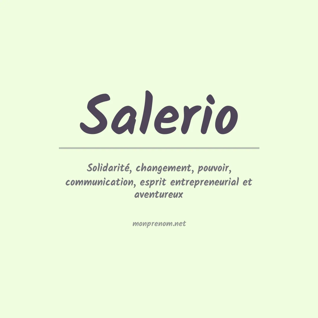 Signification du prénom Salerio