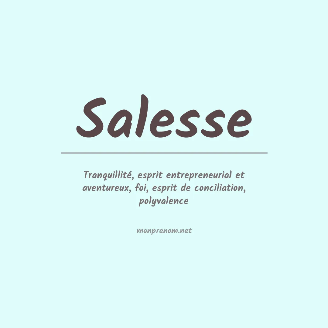 Signification du prénom Salesse