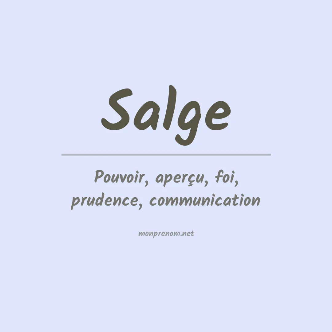 Prénom Salge