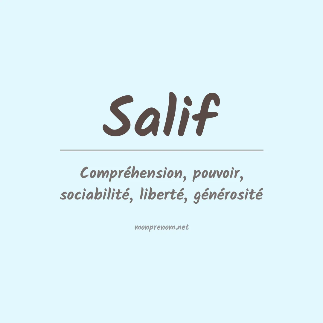 Signification du prénom Salif