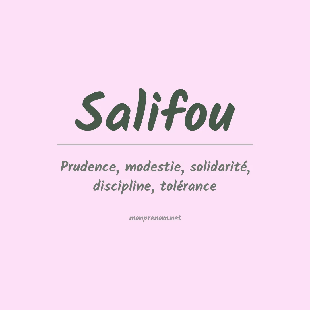 Signification du prénom Salifou