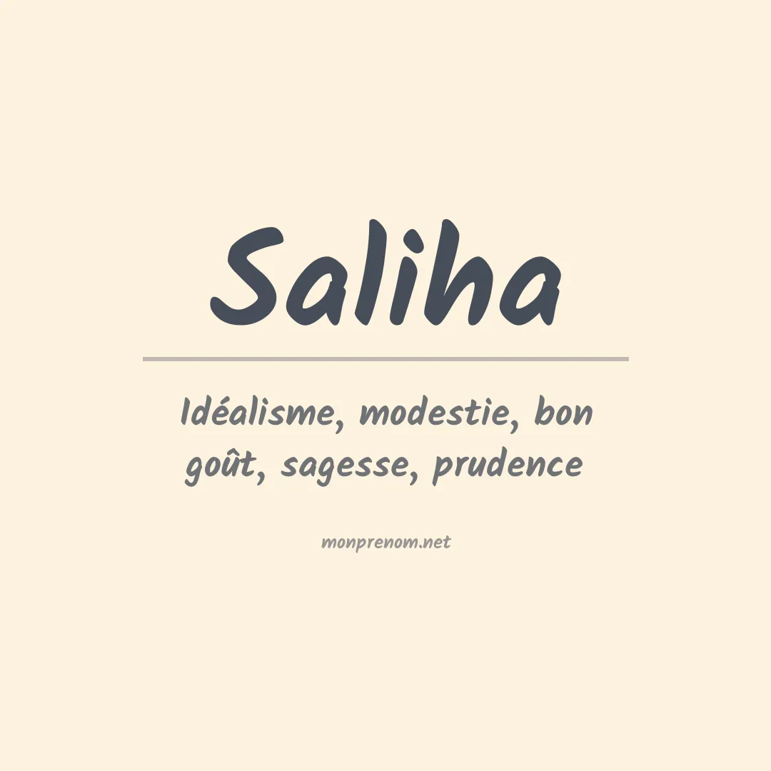 Signification du prénom Saliha