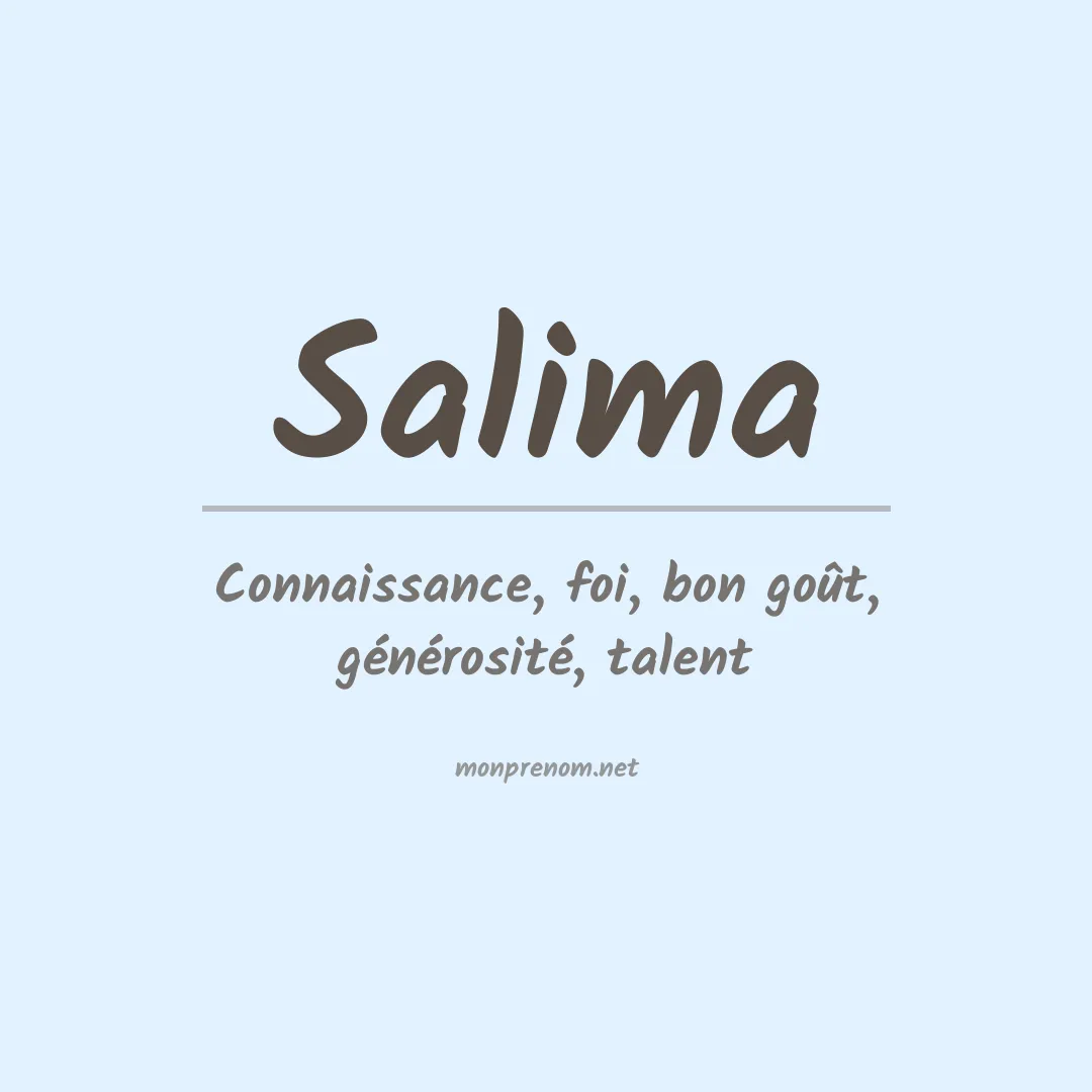 Signification du prénom Salima