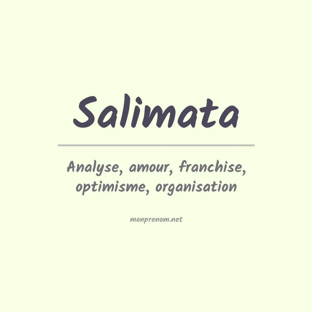 Signification du prénom Salimata