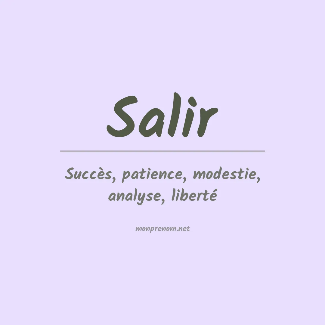 Signification du prénom Salir