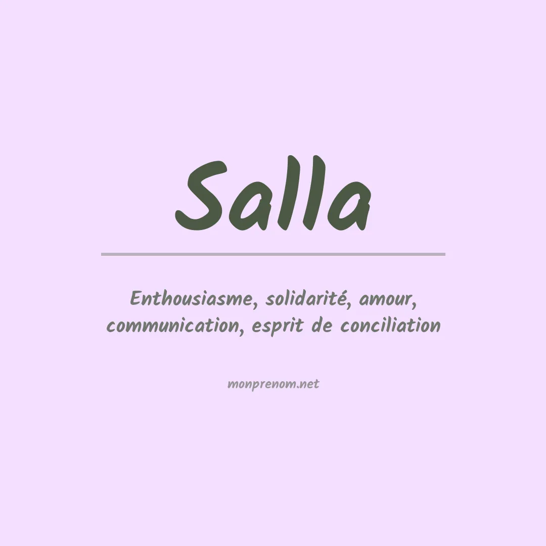 Signification du prénom Salla