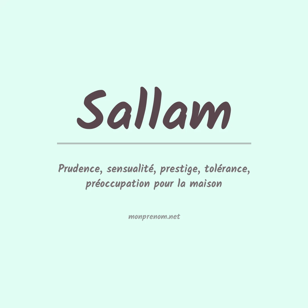 Signification du prénom Sallam