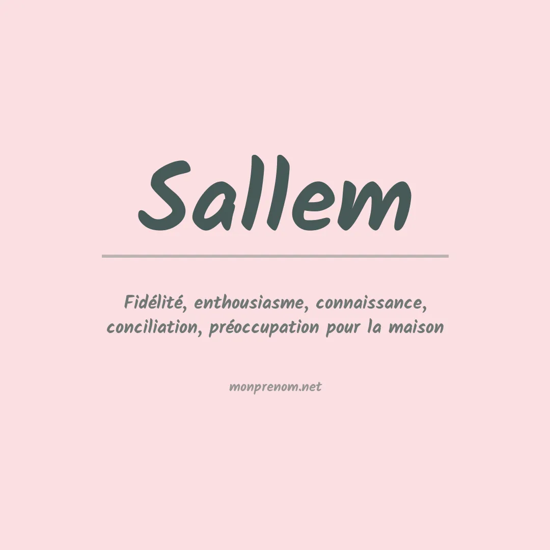 Signification du prénom Sallem