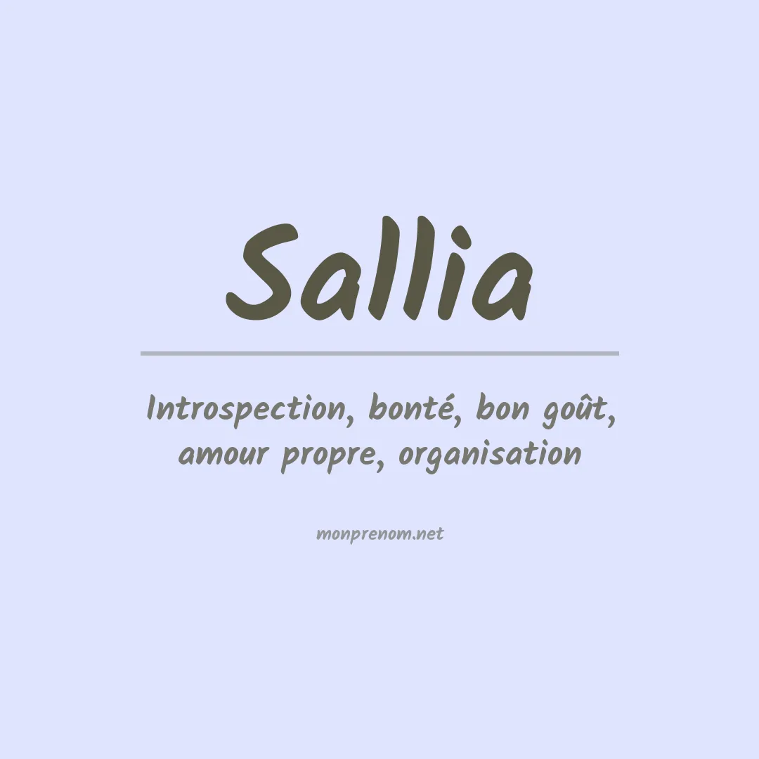 Signification du prénom Sallia