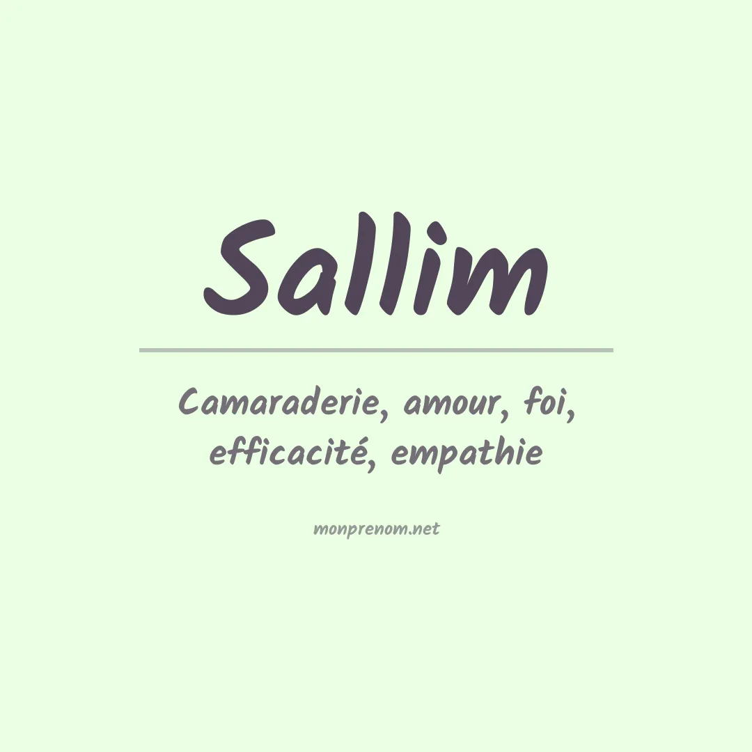 Signification du prénom Sallim