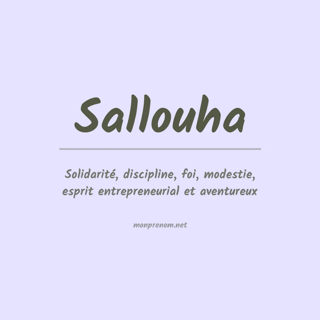 Signification du prénom Sallouha