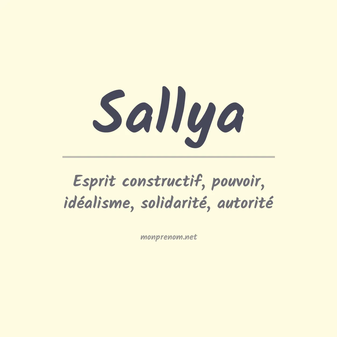 Signification du prénom Sallya