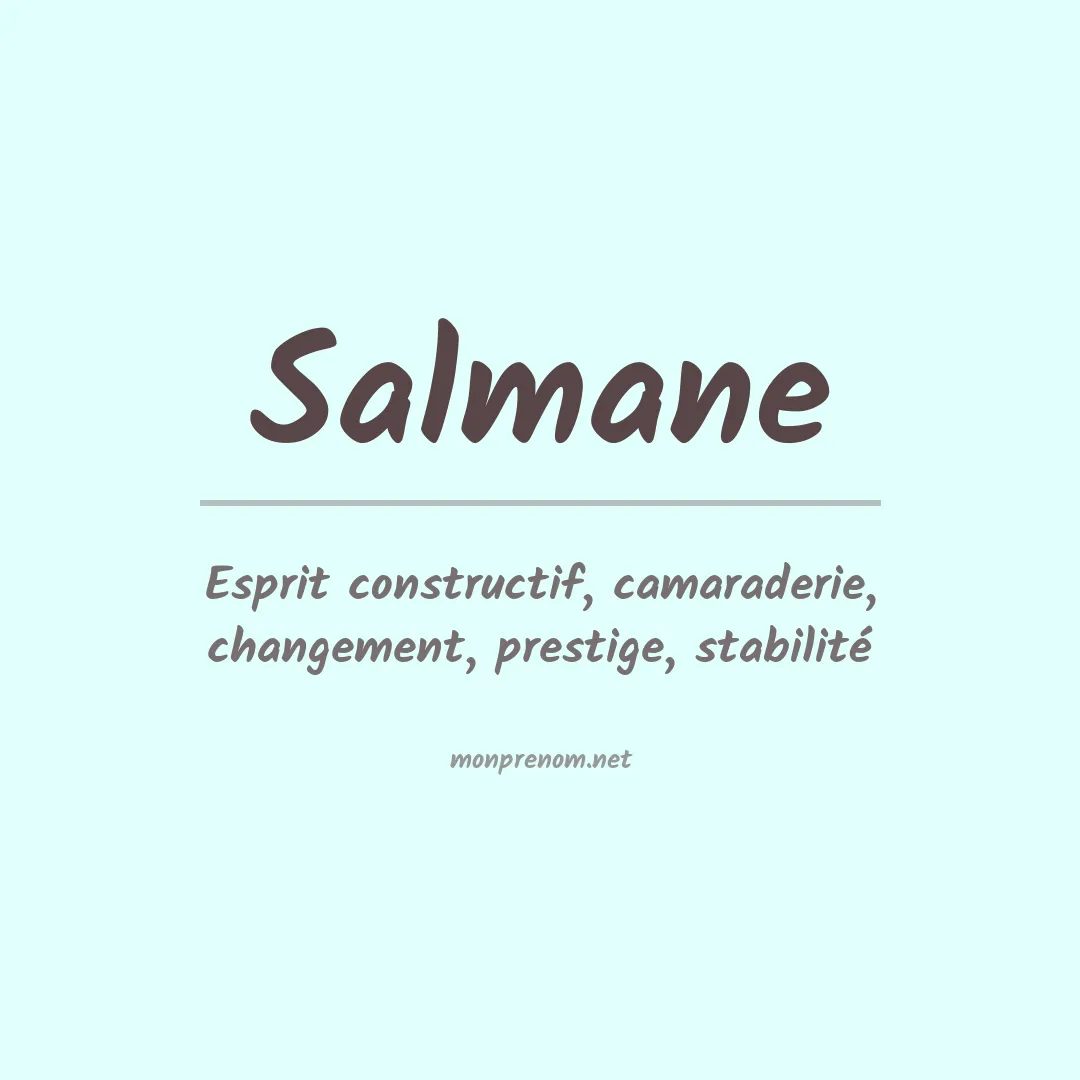 Signification du prénom Salmane