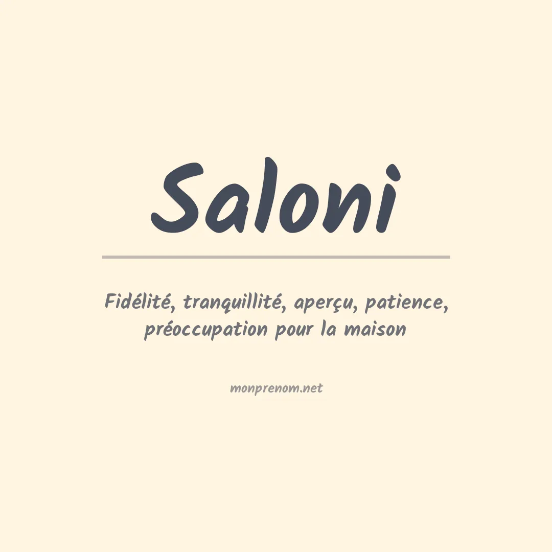 Signification du prénom Saloni