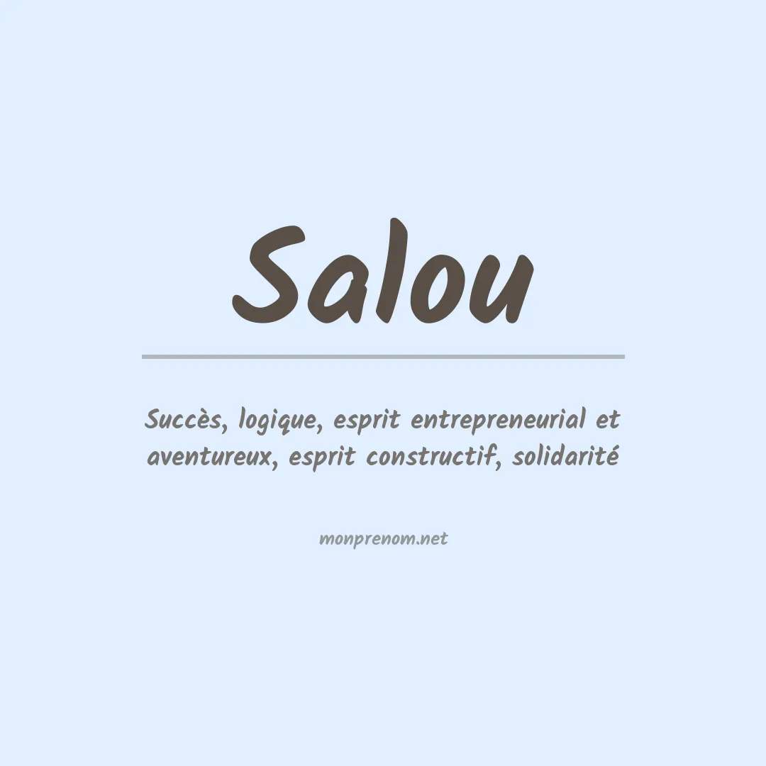 Signification du prénom Salou