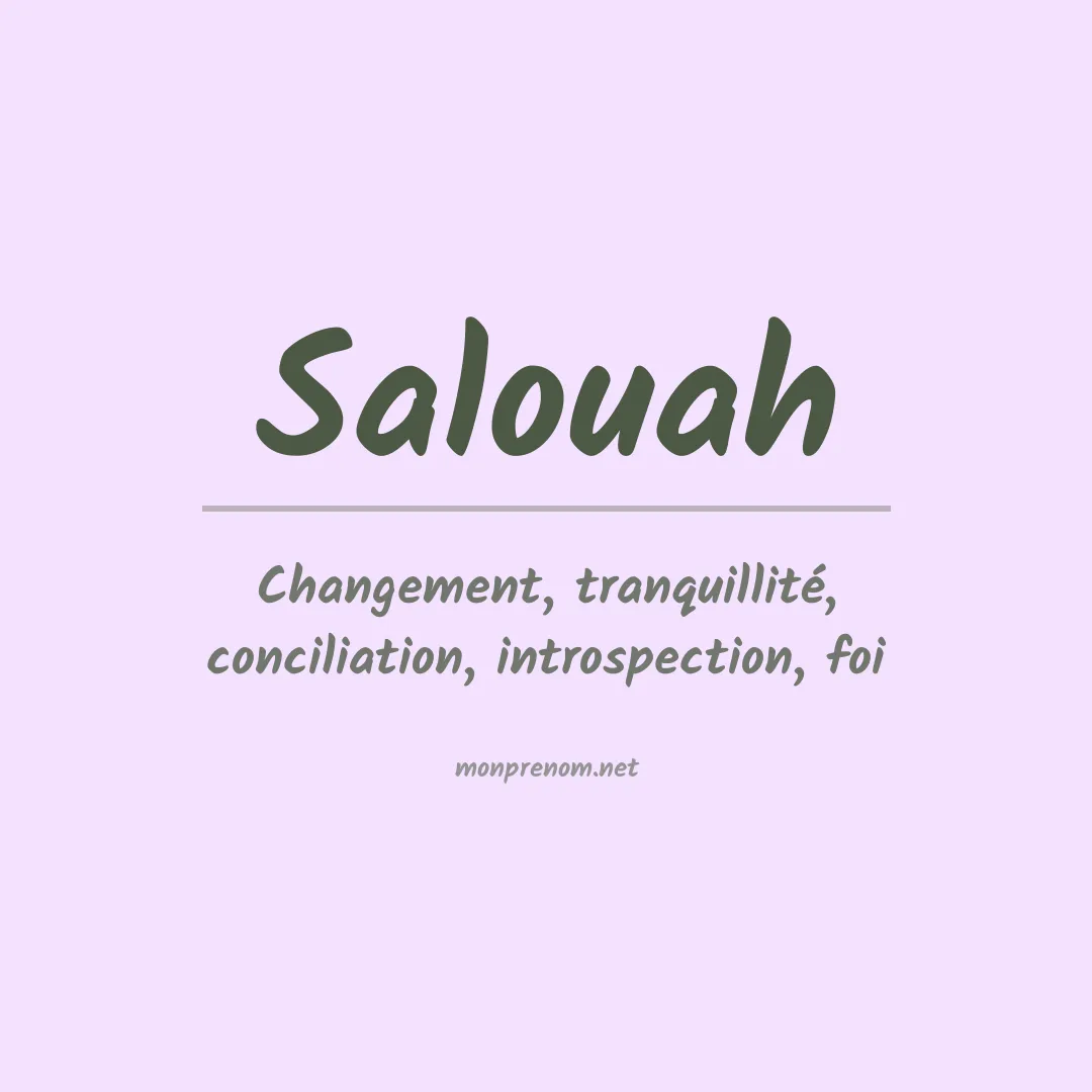 Prénom Salouah