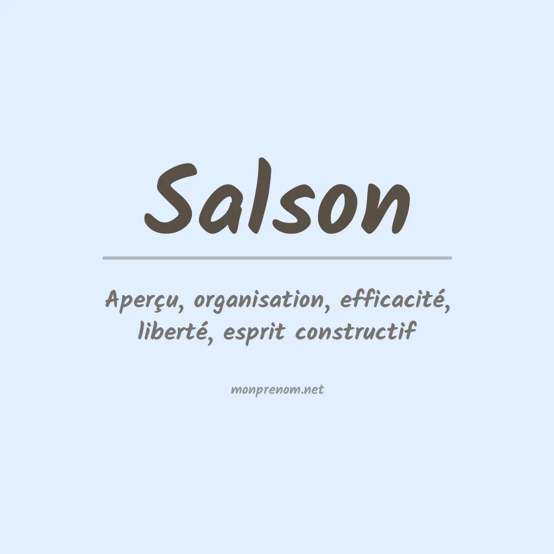 Signification du prénom Salson