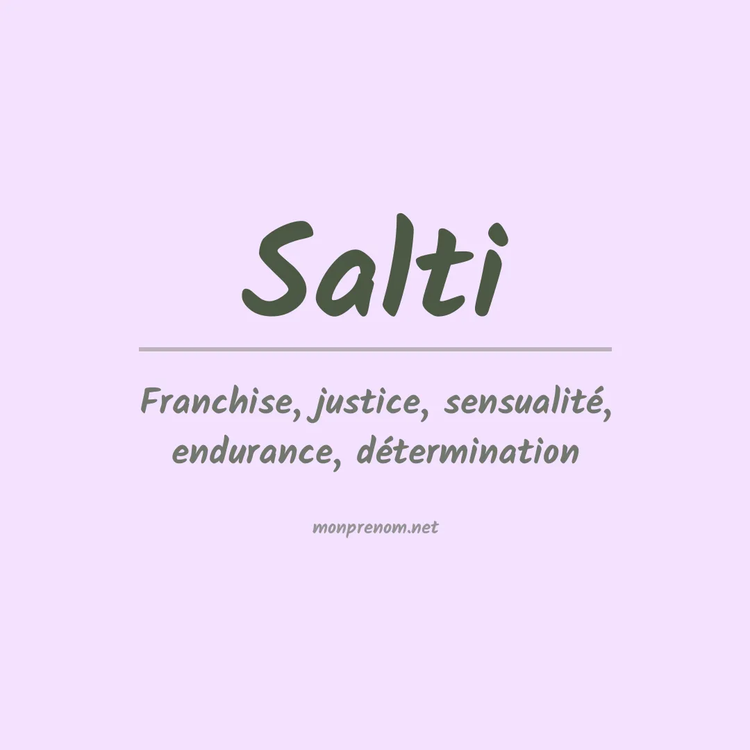 Signification du prénom Salti