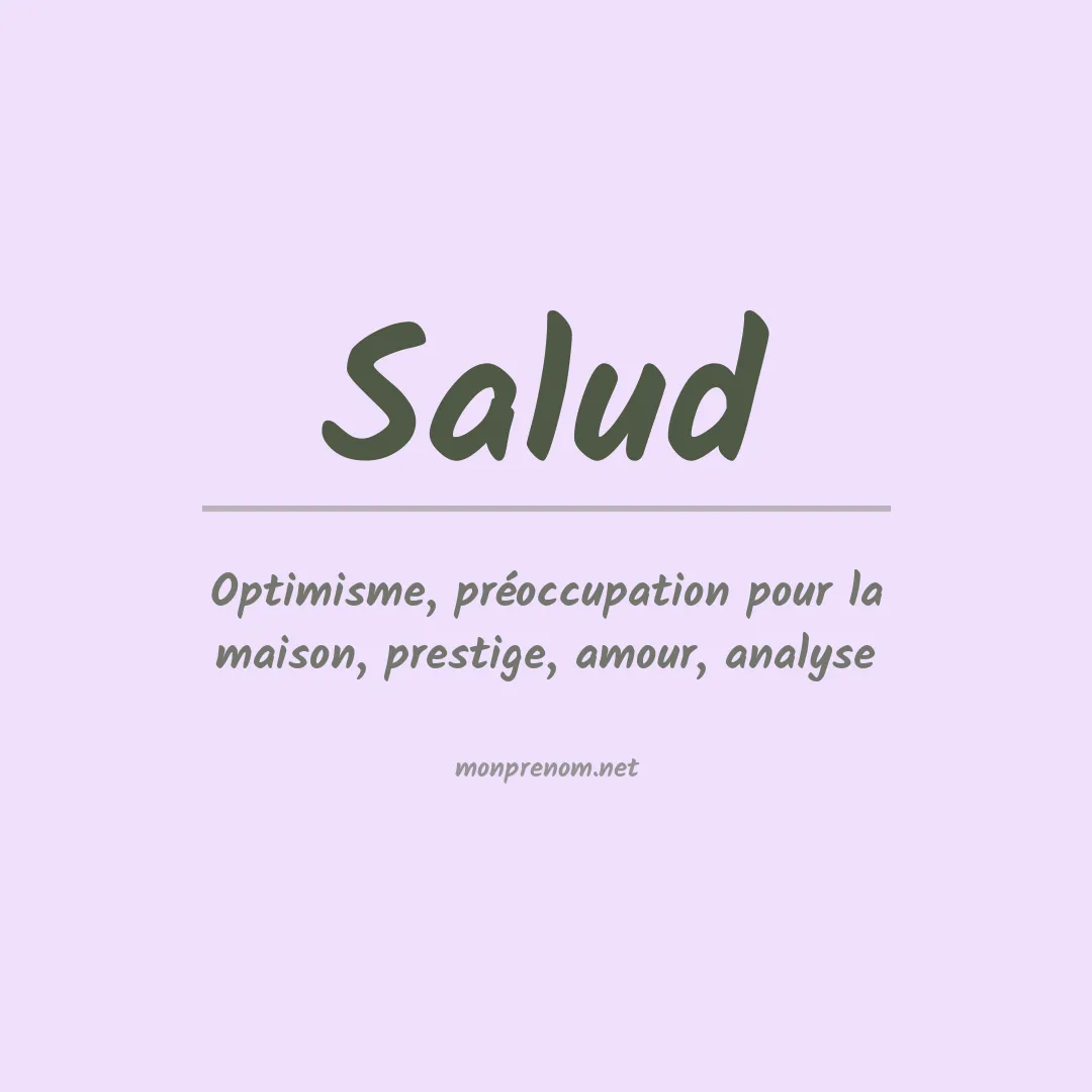 Signification du prénom Salud