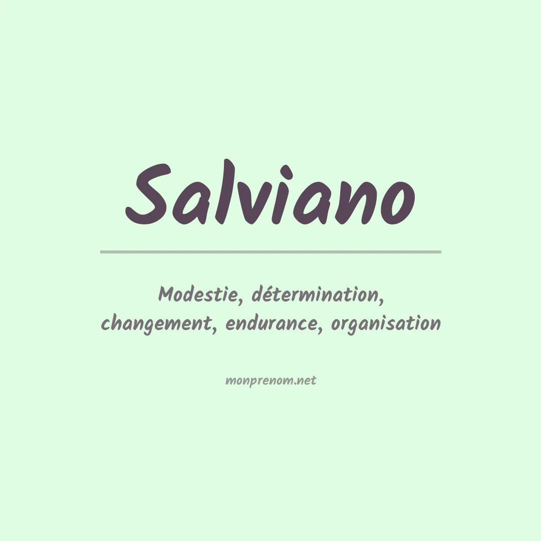 Signification du prénom Salviano