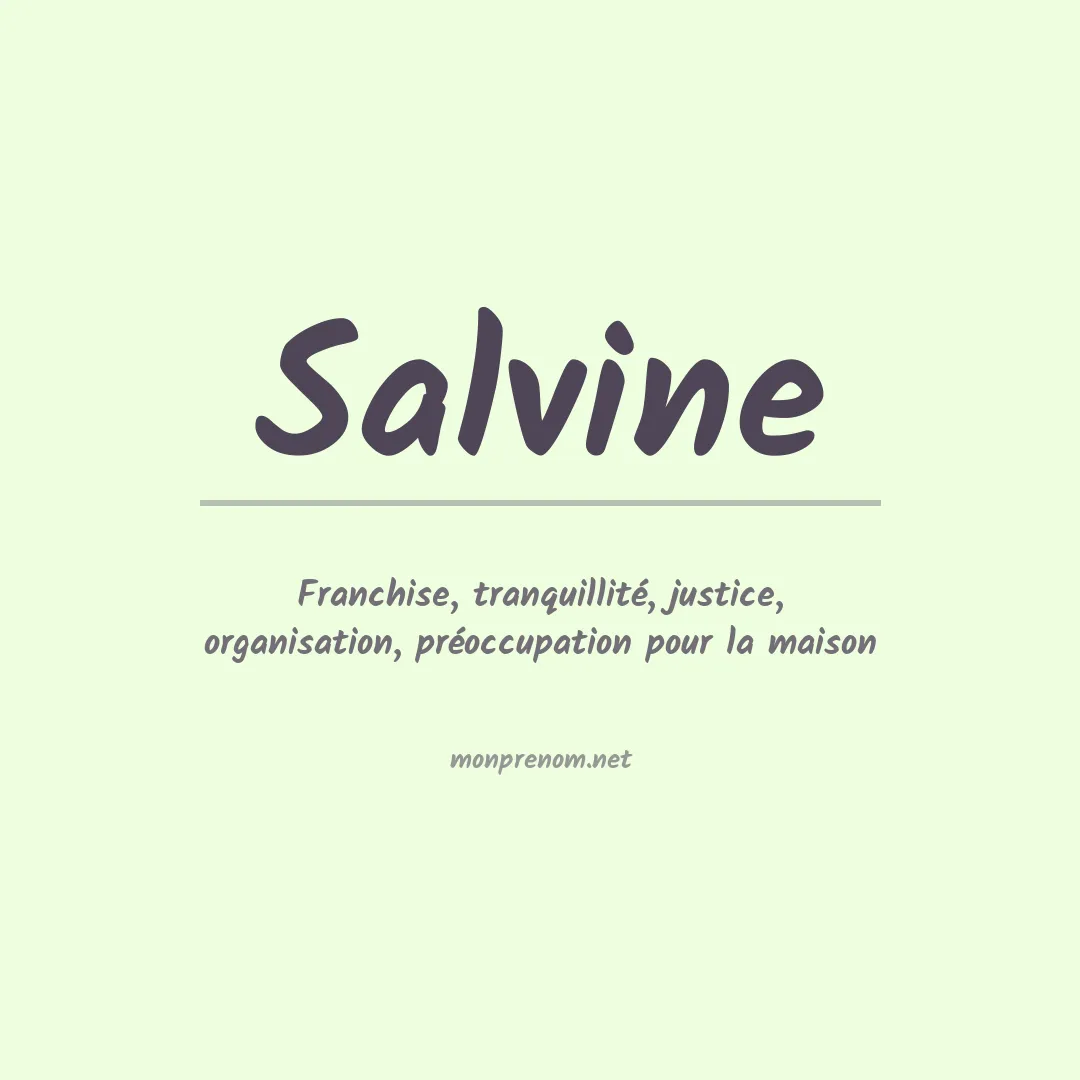 Signification du prénom Salvine