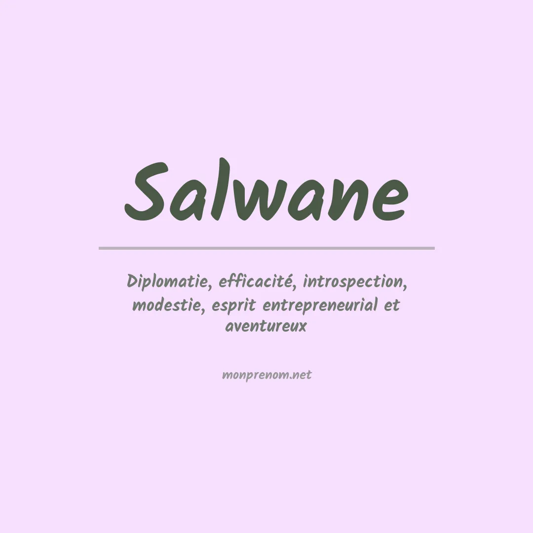 Signification du prénom Salwane