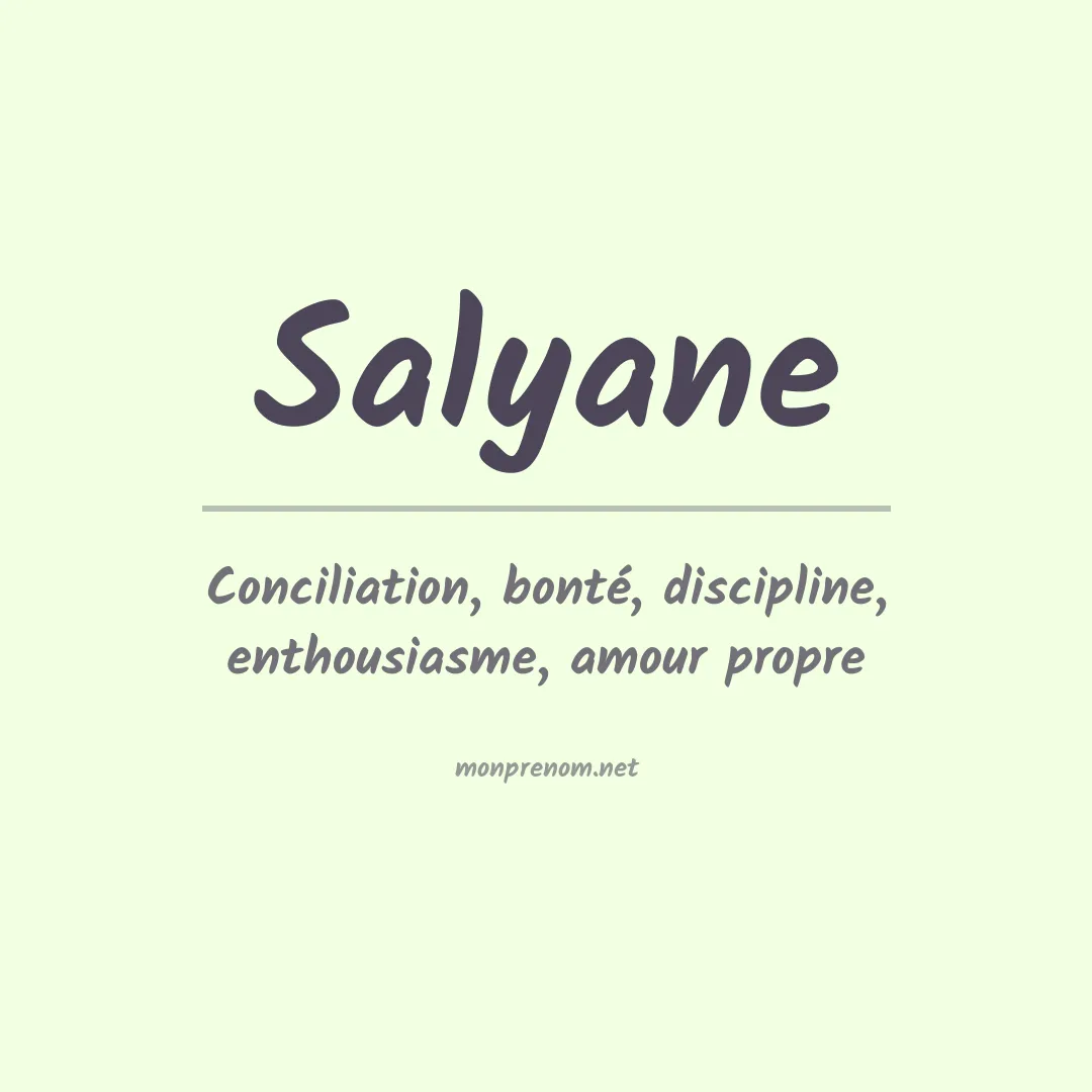 Signification du prénom Salyane
