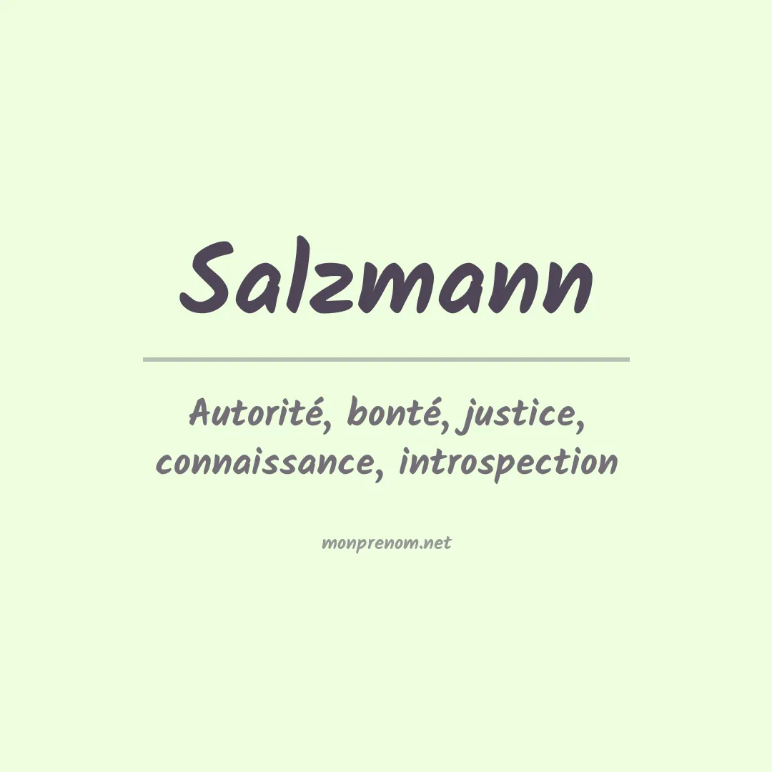 Prénom Salzmann