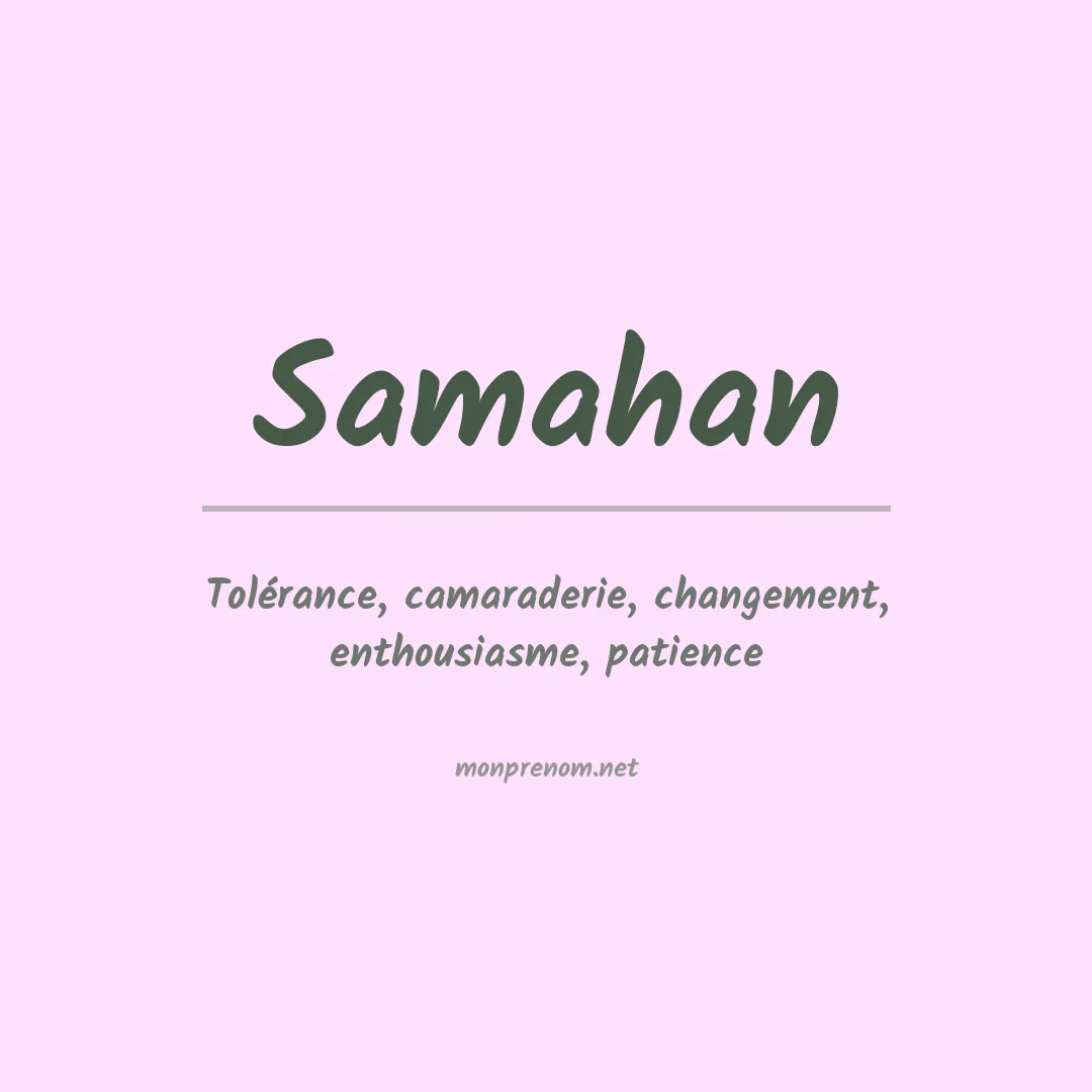 Prénom Samahan