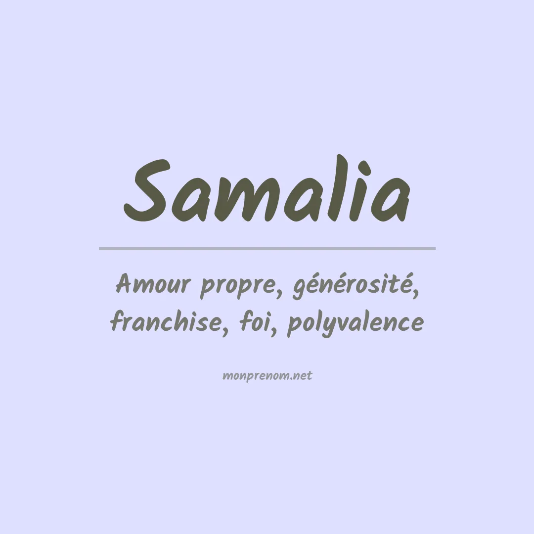 Signification du prénom Samalia