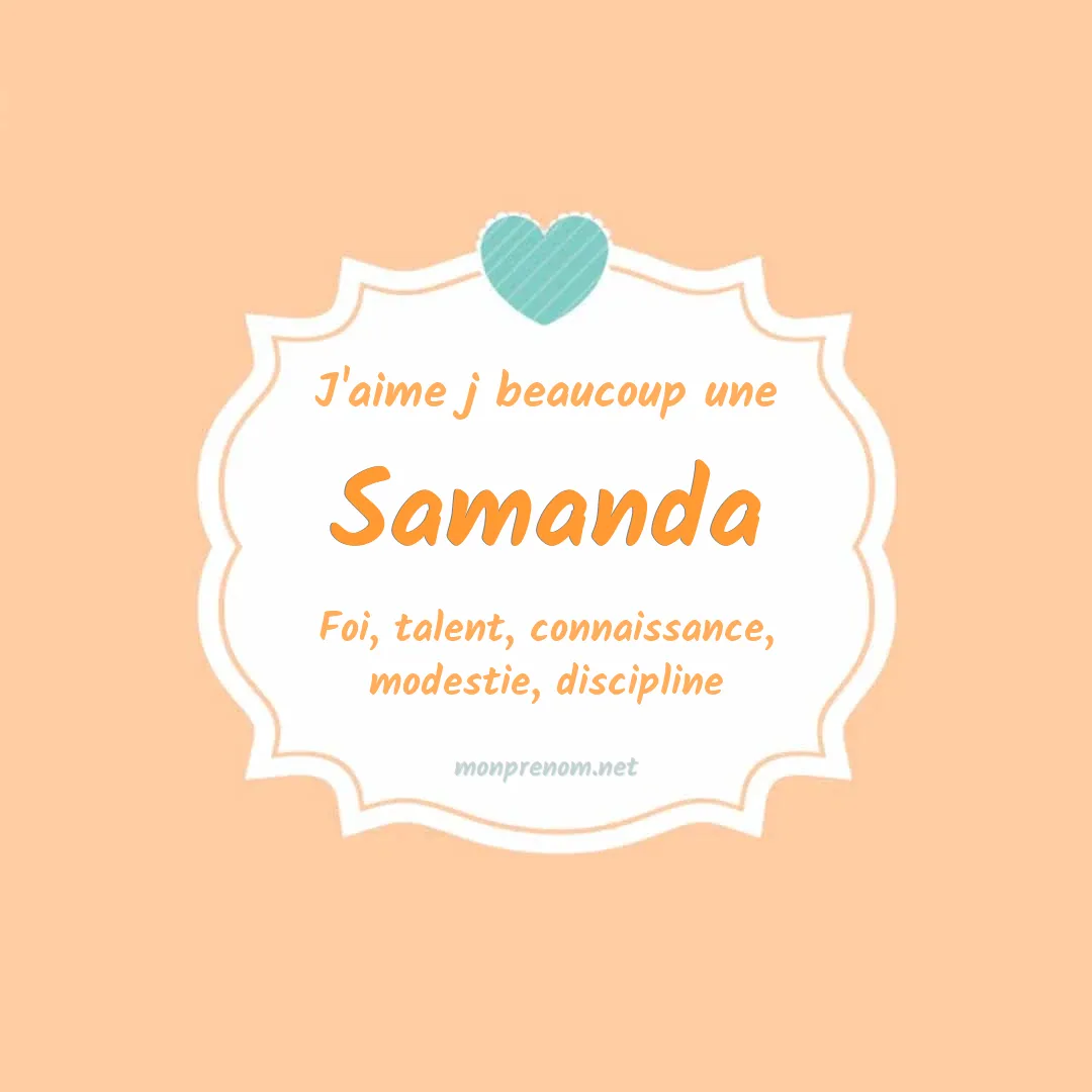 J'aime beaucoup Samanda