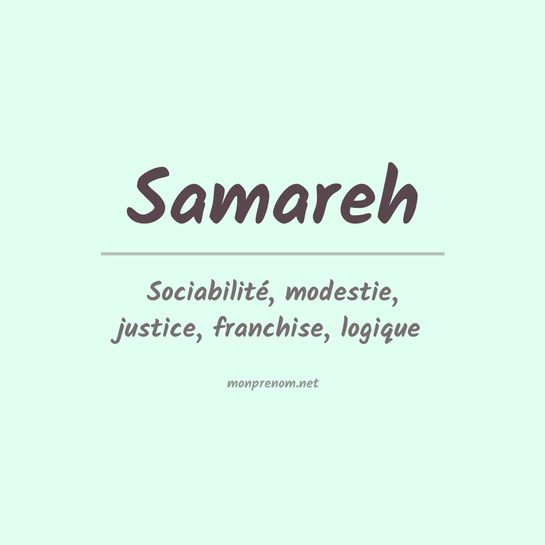 Signification du prénom Samareh