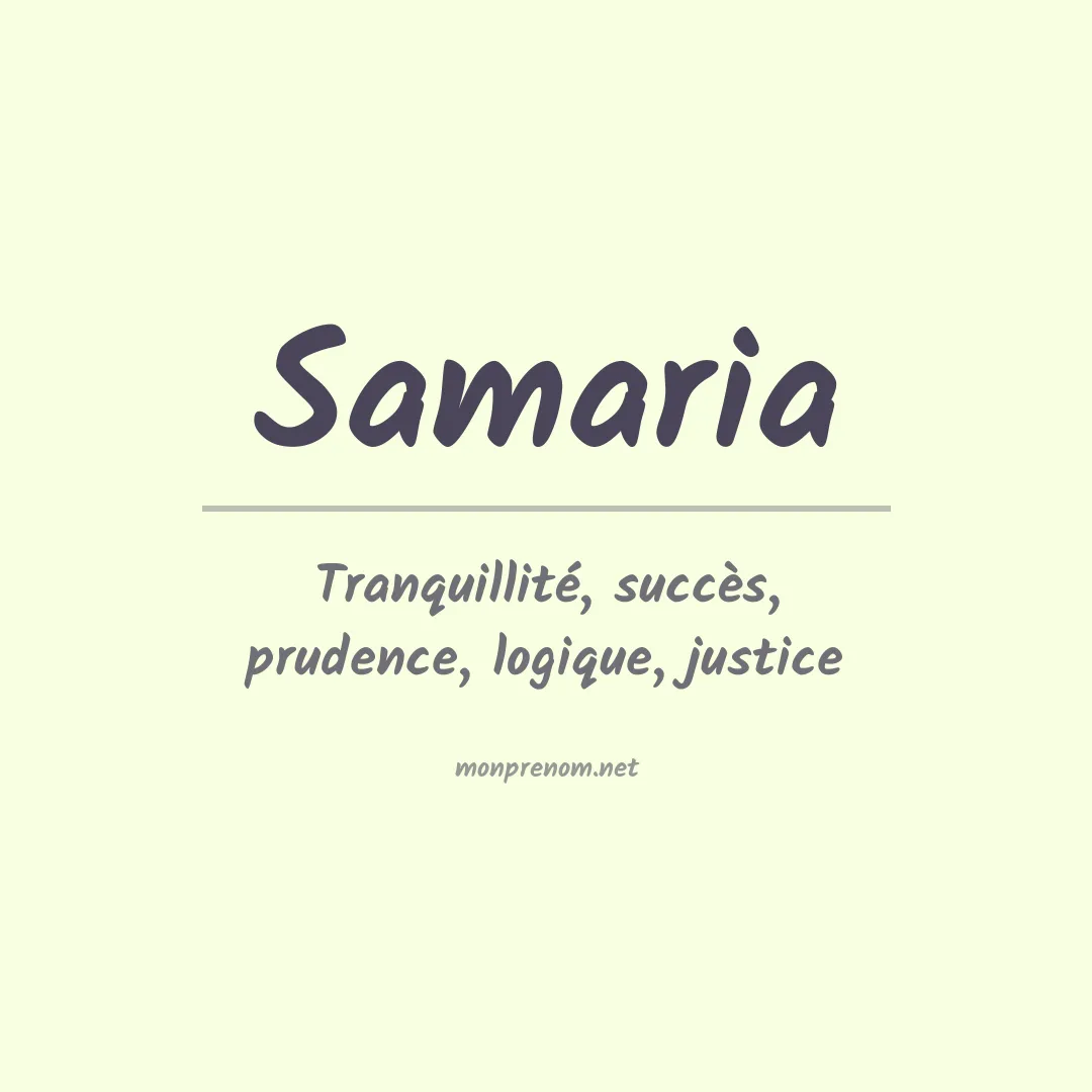 Prénom Samaria