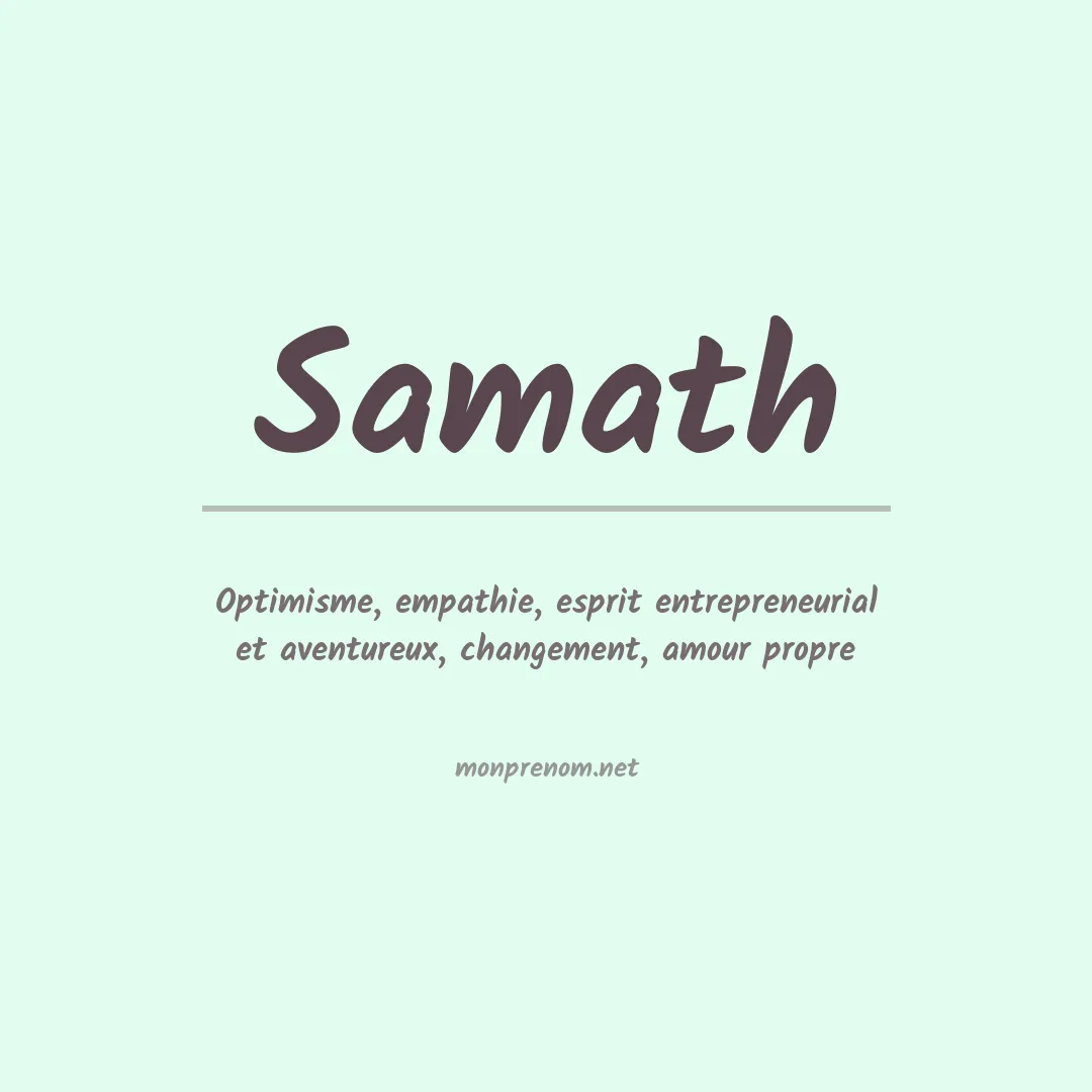 Signification du prénom Samath