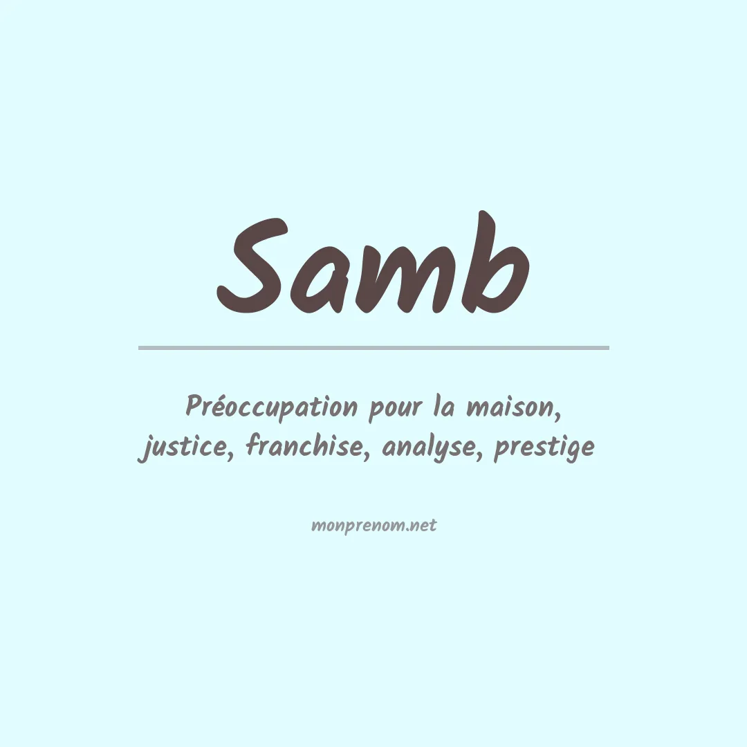 Prénom Samb