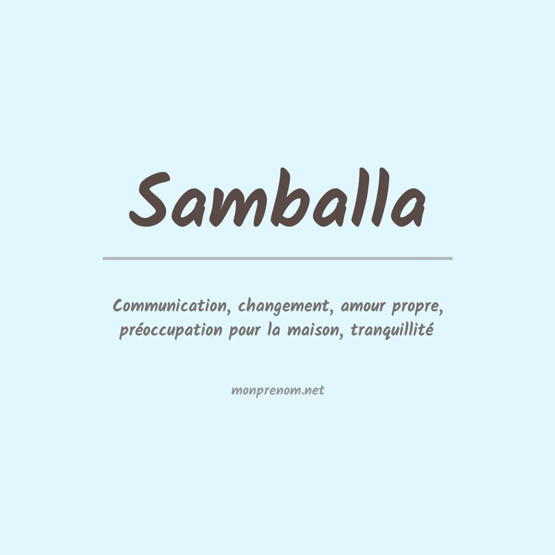 Signification du prénom Samballa