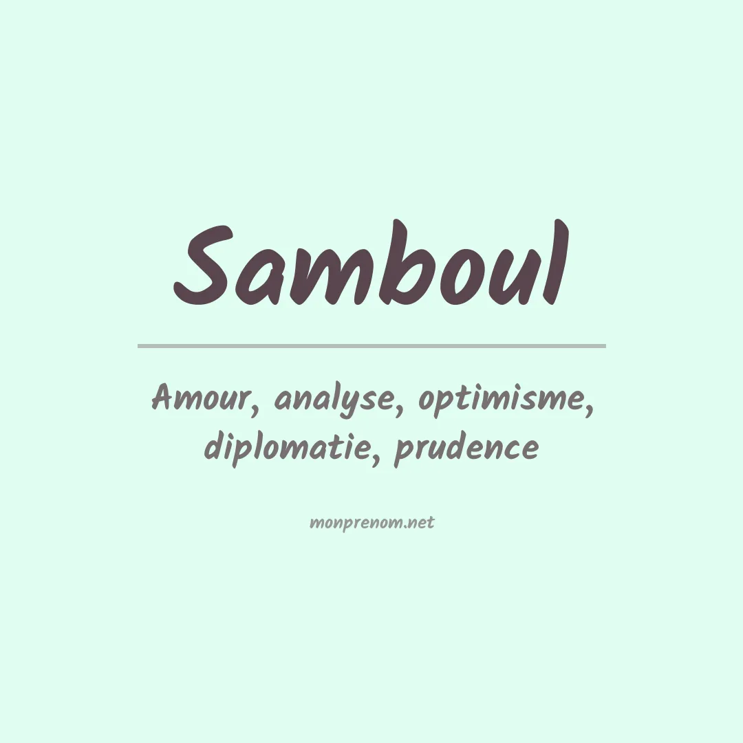 Signification du prénom Samboul